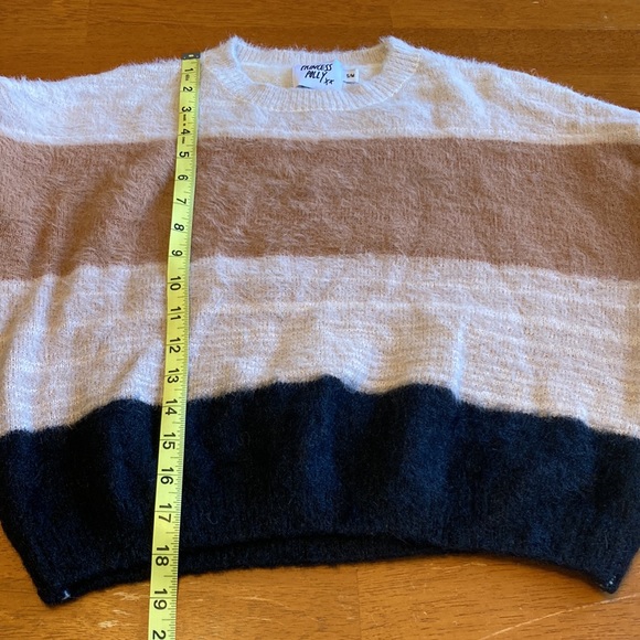 Princess Polly Women's Size S/M Striped Knit Pullover Sweater Brown Tan Black - Picture 9 of 10